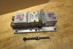Chick BL4 Vice Mounted On Fixture Plate W/ Handle & Soft Jaws
