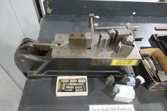 JF Helmold & Bro -Tool & Die Attachments - Die Forming, Notching, Shear - Mounted On Heavy Duty Storage Work Bench