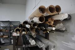 Aluminum, Steel and Some Plastic Bar Stock with  Steel Rack