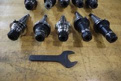 CT40 Taper Tool Holders: (10) ER-20 Collet Holders, (1) Wrench