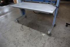 IAC Industries Portable Work Bench, Upper Cabinet, Formica Work Surface, Power Strip, Locking Casters
