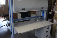 IAC Industries Portable Work Bench, (2) Upper Cabinets, Work Light, Power Strip, (3) Drawers, Formica Work Surface