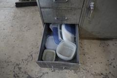 Portable Steel Work Bench with Cabinet Base, (4) Drawers, (1) Door