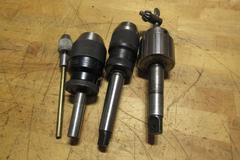 Jacobs 3JT Keyed Super Chucks with Keys, w/#3 Morse Taper & Rohm Keyless Chuck 1/32"-1/2" & Enco 3mm-16mm Keyless Chuck 5/8 Straight Shank