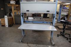 IAC Industries Portable Work Bench, Upper Cabinet, Formica Work Surface, Power Strip, Locking Casters