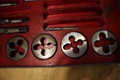 English Tap and Die Set in Metal Case with Dividers