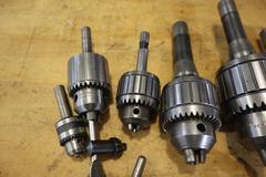 Jacobs Drill Chucks (assorted Sizes) and (1) Keyless Drill Chuck - with R8 Tapers and Straight Shanks