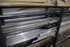 Aluminum, Steel and Some Plastic Bar Stock with  Steel Rack