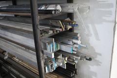 Aluminum, Steel and Some Plastic Bar Stock with  Steel Rack