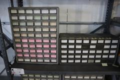 Shelving Unit with (6) Multi-Bin Cabinets with Hardware and Fasteners Contents