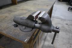 Wood Work Bench with Wilton 3" Bench Vise, Upper Shelf, Lower Shelf