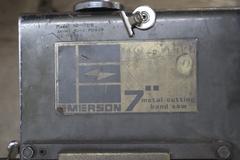 Emerson 7" Horizontal Band Saw, Manual Vise, 4 Speeds, Portable On Wheels, 1/2 HP, Manual Blade Tension, 3/4 " Max Blade
