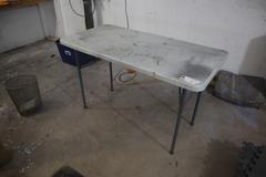 Plastic Table with Folding Metal Legs