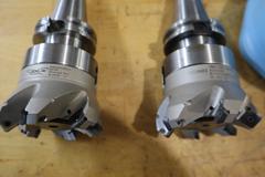 Techniks CT40 Taper Tool Holders: (3) Shell Mill Drivers, (2) ER-20 Collet Holders, (1) ER-16 Collet Holder with (3) 3" (6) Insert Face Mills