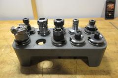 Assorted CAT40 Toolholders & Rack - ER16, ER32, Rigid Endmill Holders, Facemill