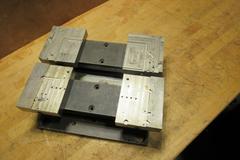 Chick Qwik-Lok Vises MBAS1040 (2) 2-Set Soft Jaws Missing Center Jaws - W/ Jergens Ball Lock Fixture Plate