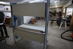 IAC Industries Portable Work Bench, Upper Cabinet, Formica Work Surface, Power Strip, Locking Casters