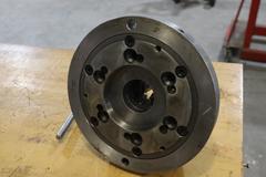 Bison 8" 3-Jaw Chuck with 2.125"  Hole Thru and Table Mount Adapter and Handle