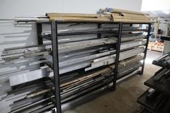 Aluminum, Steel and Some Plastic Bar Stock with  Steel Rack
