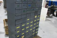 Metal Storage Cabinets - Total 66 Bin Shelving Unit with Drawers (3) Stackable