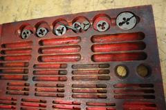 English Tap and Die Set in Metal Case with Dividers