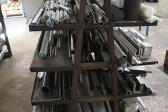 Steel and Aluminum Round and Bar Stock on Steel Rack