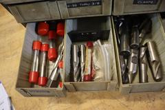 Multi Drawer Organizer with Step Drills, Taps, and End Mills