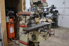 Trionics Handyman Vertical Knee Mill, Variable Speed, Accurite 2 Axis DRO, Power Table Feed