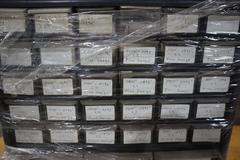 Mulit-Bin Cabinet with Vermont Pin Gages and Reamers