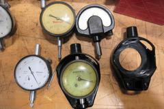 Mitutoyo, Federal, Mahr, SPI, Assorted Dial & Comparator Indicators w/ Starrett Gage Stand