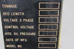 Accurpress 60 Ton x 6' Hydraulic Press Brake, Automec AutoGauge CNC 1000
