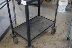 Shop Cart, Steel on Large Casters  with lower shelf