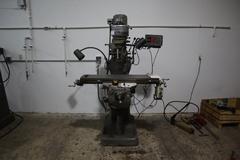 Bridgeport 1J Vertical Milling Machine, Variable Speed Power Table Feed, 2-Axis DRO