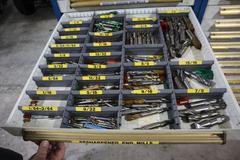 Equipto HD Tool Cabinet - LOADED with Milling Cutters, Inserts, and Drills