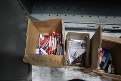 End Mills and Hardware in 2 -Door Metal Cabinet
