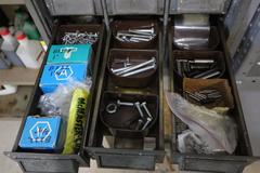 Multi-Bin (12) Storage Cabinet with Fasteners and Hardware
