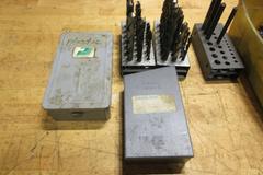 Fractional Drill Indexers Partially Full & Assorted Bin Of HSS Drills