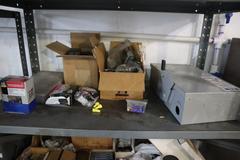 Steel Shelving with Contents: Electrical, Wires, Hoses, PVC 