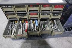 Multi Drawer Organizer with Assorted HSS End Mills Roughing and Finishing