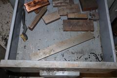 Metal Cabinets (2) 2 drawer, 1 Door with Contents of Welding Items and Brass Scrap