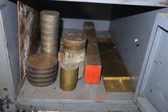 Metal Cabinets (2) 2 drawer, 1 Door with Contents of Welding Items and Brass Scrap