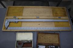 Inspection Devices: Brown & Sharpe 0-1" Micrometer, Etalon 0-1" Pressure Micrometer, Thread Triangles, 18" Vernier Caliper, Straight Edge
