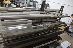 Steel and Aluminum Round and Bar Stock on Steel Rack
