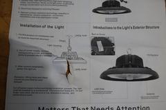 LED Hanging Shop Lights, 110 Volt, Single Phase, 14' Diameter Housing (4 Units)