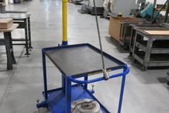 Sky Hook with Mobile Cart Base, Model #: 8770, #35 Steel Roller Chain, Chain Travel: 75”, Rate of Lift: 1”/ Handwheel Revolution, 250 lb Capacity