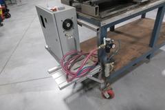 Heavy Duty Rolling Work Bench With Linear Rails, 2 Vises, Air Hose & Regulator
