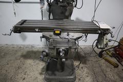 Bridgeport 1J Vertical Milling Machine, Variable Speed Power Table Feed, 2-Axis DRO