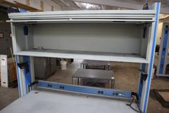IAC Industries Portable Work Bench, Upper Cabinet, Formica Work Surface, Power Strip, Locking Casters