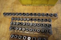 ER20 Flex Collets in Wooden Divider Racks, Approx (67 pcs)