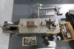 JF Helmold & Bro -Tool & Die Attachments - Die Forming, Notching, Shear - Mounted On Heavy Duty Storage Work Bench